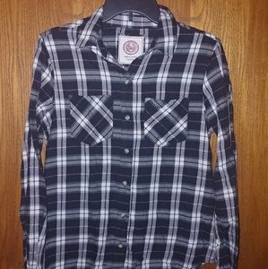 Black Plaid Button Down Shrit